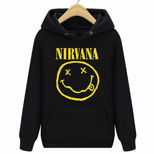 Short Sleeve Hoodies Sweatshirts, Nirvana ,Size 2X-LARGE, Hoodies Sweatshirts, Music, Face