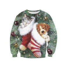 Load image into Gallery viewer, Unisex  Christmas Sweater ugly Christmas Sweaters Men/female Pullover Winter Autumn tops print  Funny  Dinosaur tops Clothing