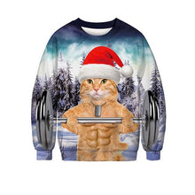 Load image into Gallery viewer, Unisex  Christmas Sweater ugly Christmas Sweaters Men/female Pullover Winter Autumn tops print  Funny  Dinosaur tops Clothing