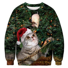 Load image into Gallery viewer, Unisex  Christmas Sweater ugly Christmas Sweaters Men/female Pullover Winter Autumn tops print  Funny  Dinosaur tops Clothing