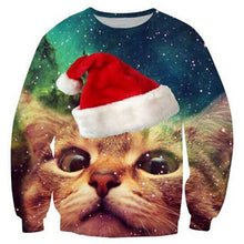 Load image into Gallery viewer, Unisex  Christmas Sweater ugly Christmas Sweaters Men/female Pullover Winter Autumn tops print  Funny  Dinosaur tops Clothing