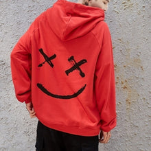 Load image into Gallery viewer, Men Hoodies Sweatshirts Happy Smiling Face Print Headwear Hoodie Mens Patchwork Hoodies Hip Hop Streetwear Hooded Pullover