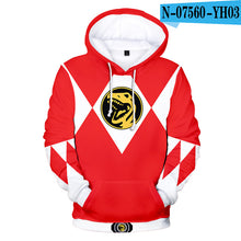 Load image into Gallery viewer, New black+white 3D Power Rangers Hoodies Men Women Sweatshirts Children Hip Hop Hoodie Autumn Hoody Kids Power Rangers pullovers