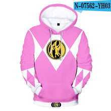 Load image into Gallery viewer, New black+white 3D Power Rangers Hoodies Men Women Sweatshirts Children Hip Hop Hoodie Autumn Hoody Kids Power Rangers pullovers