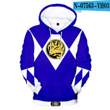 Load image into Gallery viewer, New black+white 3D Power Rangers Hoodies Men Women Sweatshirts Children Hip Hop Hoodie Autumn Hoody Kids Power Rangers pullovers
