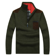 Load image into Gallery viewer, Winter Men&#39;s Turtleneck Sweater Half Zip Fleece Knitted Wool Pullover Long Sleeve Pocket Casual Male Thick Clothing for Autumn
