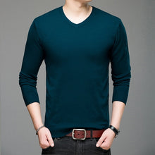 Load image into Gallery viewer, 2019 Autumn Winter Long-sleeved Men&#39;s Sweater Korean Slim Men&#39;s Solid Color Sweater V-neck Men&#39;s Shirt Pullover