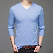 Load image into Gallery viewer, 2019 Autumn Winter Long-sleeved Men&#39;s Sweater Korean Slim Men&#39;s Solid Color Sweater V-neck Men&#39;s Shirt Pullover