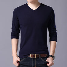 Load image into Gallery viewer, 2019 Autumn Winter Long-sleeved Men&#39;s Sweater Korean Slim Men&#39;s Solid Color Sweater V-neck Men&#39;s Shirt Pullover