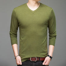 Load image into Gallery viewer, 2019 Autumn Winter Long-sleeved Men&#39;s Sweater Korean Slim Men&#39;s Solid Color Sweater V-neck Men&#39;s Shirt Pullover