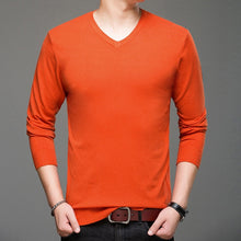 Load image into Gallery viewer, 2019 Autumn Winter Long-sleeved Men&#39;s Sweater Korean Slim Men&#39;s Solid Color Sweater V-neck Men&#39;s Shirt Pullover