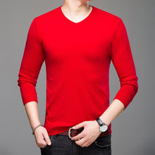 Load image into Gallery viewer, 2019 Autumn Winter Long-sleeved Men&#39;s Sweater Korean Slim Men&#39;s Solid Color Sweater V-neck Men&#39;s Shirt Pullover