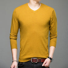 Load image into Gallery viewer, 2019 Autumn Winter Long-sleeved Men&#39;s Sweater Korean Slim Men&#39;s Solid Color Sweater V-neck Men&#39;s Shirt Pullover