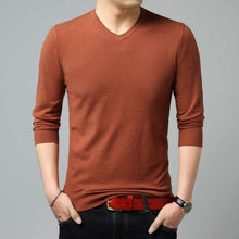 Load image into Gallery viewer, 2019 Autumn Winter Long-sleeved Men&#39;s Sweater Korean Slim Men&#39;s Solid Color Sweater V-neck Men&#39;s Shirt Pullover