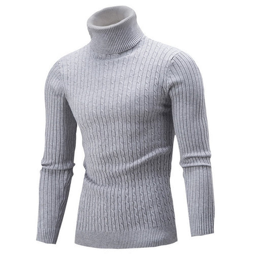 Puimentiua Men's Turtleneck Knitwear Casual Long Sleeve Knitted Tops Men Slim Fit Brand Pullovers Autumn Winter Male Streetwears