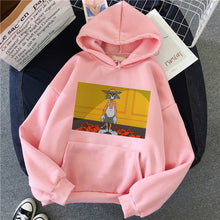 Load image into Gallery viewer, Harajuku Hoodies for Girls Cat Tom Mouse Jerry White&amp;pink Hooded Tops Women&#39;s Sweatshirt Long-sleeved Winter Tops Women Hoodies