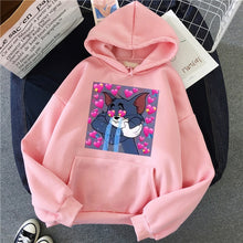 Load image into Gallery viewer, Harajuku Hoodies for Girls Cat Tom Mouse Jerry White&amp;pink Hooded Tops Women&#39;s Sweatshirt Long-sleeved Winter Tops Women Hoodies