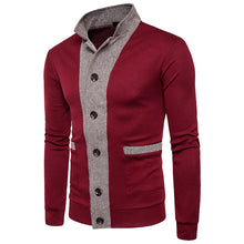 Load image into Gallery viewer, 2019 Autumn Popular Men Casual Sweater Computer Knitted Single Breasted Men Fashion 2 Color Striped Patchwork Clothes S-XXL 318