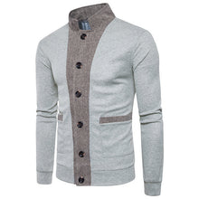 Load image into Gallery viewer, 2019 Autumn Popular Men Casual Sweater Computer Knitted Single Breasted Men Fashion 2 Color Striped Patchwork Clothes S-XXL 318