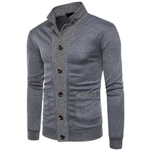 Load image into Gallery viewer, 2019 Autumn Popular Men Casual Sweater Computer Knitted Single Breasted Men Fashion 2 Color Striped Patchwork Clothes S-XXL 318